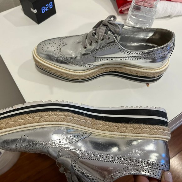 Prada Silver Platform Sneakers - Picture 7 of 7